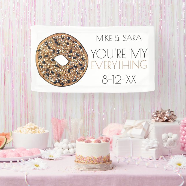 You're My Everything Bagel Foodie Wedding Favour Banner (Party)