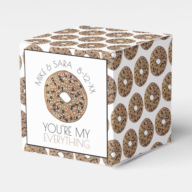 You're My Everything Bagel Foodie Wedding Favour Favor Box (Front Side)