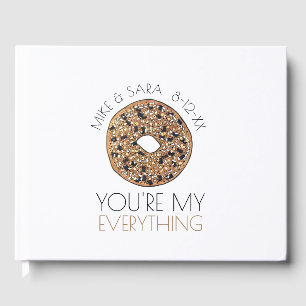 You're My Everything Bagel Foodie Wedding Favour Guest Book