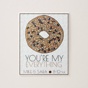 You're My Everything Bagel Foodie Wedding Favour Jigsaw Puzzle