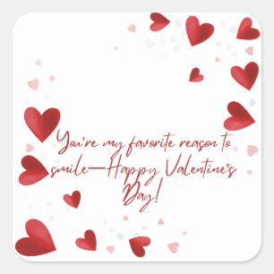 You're My Favorite Reason to Smile Happy Valentine Square Sticker