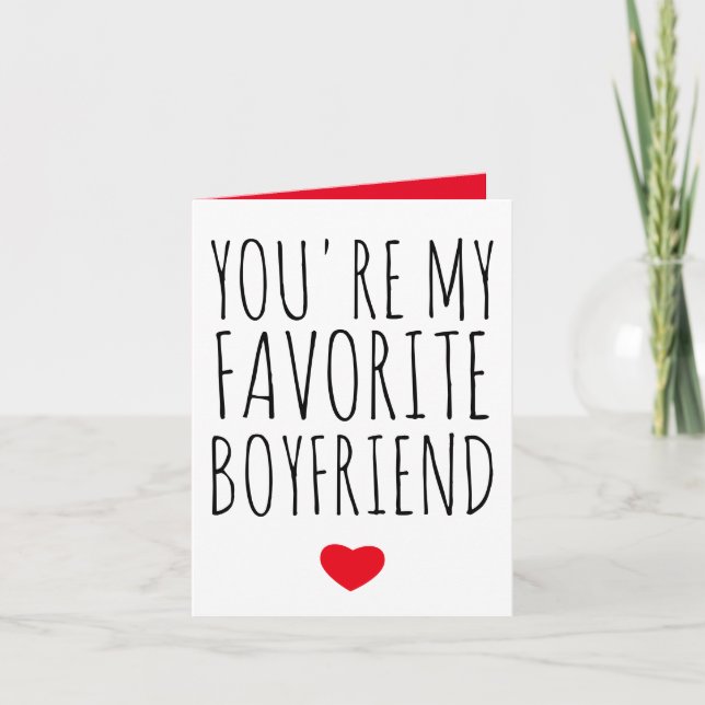 You're My Favourite Boyfriend Valentine's Day Thank You Card (Front)
