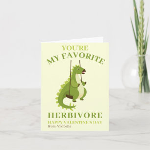 You're my favourite herbivore dino kids Valentines Holiday Card