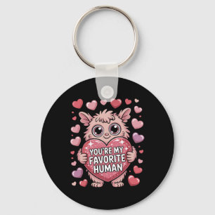 You're My Favourite Human Fluffy Alien Valentine C Keychain