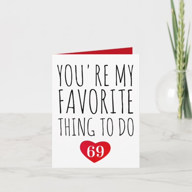 You're My Favourite Thing To Do Funny Naughty Vday Thank You Card (Front)
