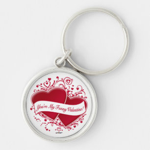 You're My Funny Valentine! Red Hearts Keychain