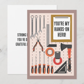 You're my hands-on hero Dad Father's Day Tools Holiday Card