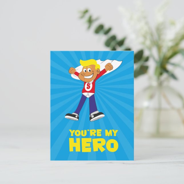 You're My Hero Card (Standing Front)