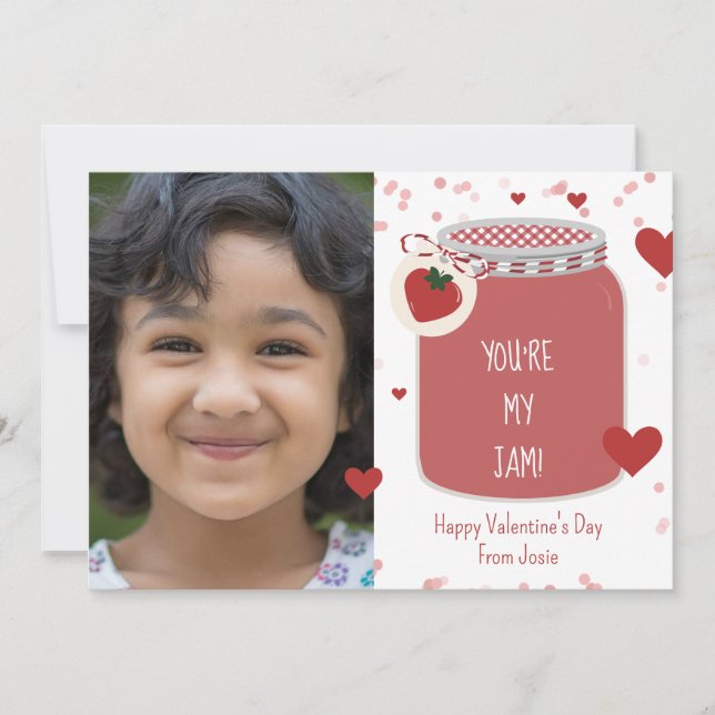 You're My Jam Strawberry Classroom Valentine Card (Front)