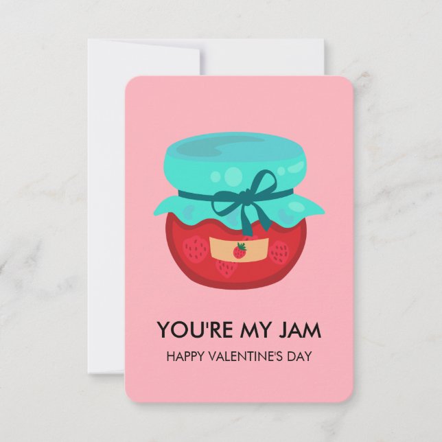 You're My Jam Valentine, Kids School Classroom Card (Front)