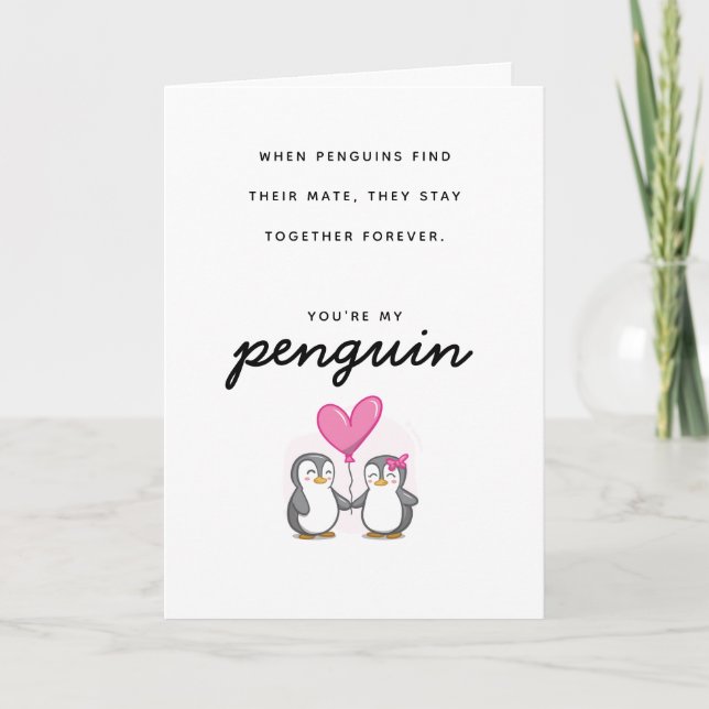 You're My Penguin Partners For Life Valentines Day Card (Front)