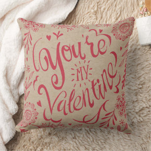 You're my valentine Craft Paper   Throw Pillow