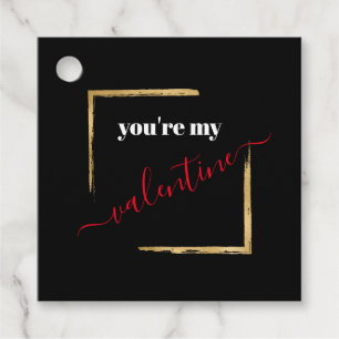 You're My Valentine Custom Black Typography Favour Tags