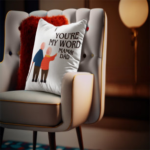 You're My World Mam & Dad – Heartfelt Family Love Throw Pillow