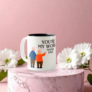 You're My World Mam & Dad – Heartfelt Family Love  Two-Tone Coffee Mug