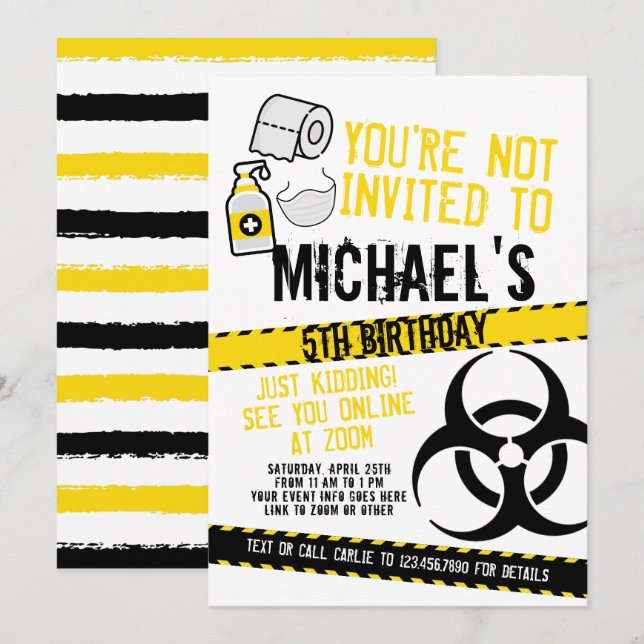 You're not invited invitation (Front/Back)