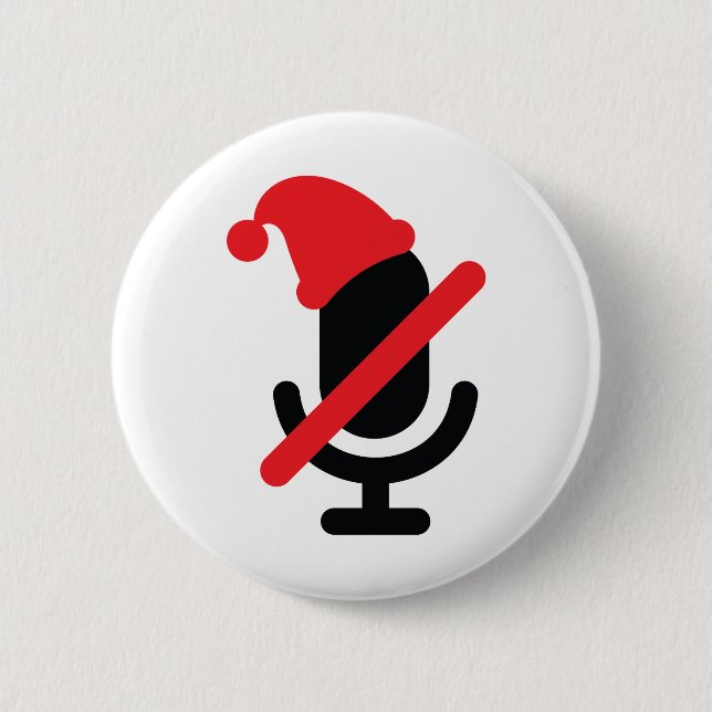You're on mute. Microphone. Holiday style. 2 Inch Round Button (Front)