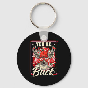 You're One Cool Buck Camouflage Valentine's Day Hu Keychain