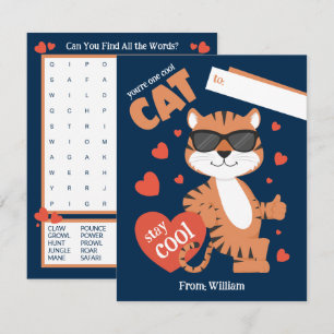 You're One Cool Cat Kids Valentine's Day Card