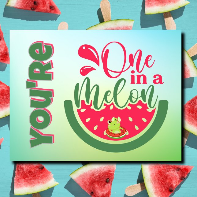 You're One in a Melon Frog Thinking of You Postcard (Creator Uploaded)