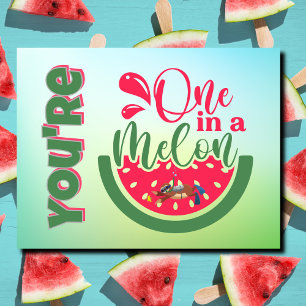 You're One in a Melon Sloth Thinking of You Postcard