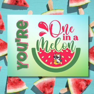 You're One in a Melon Unicorn Thinking of You Postcard