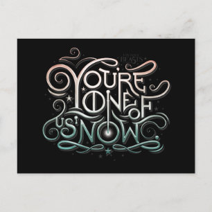 You're One Of Us Now Colourful Graphic Postcard