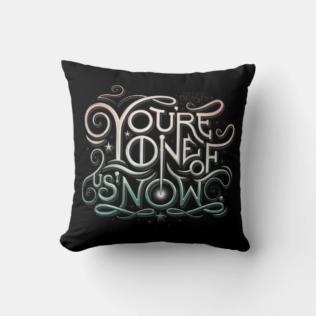 You're One Of Us Now Colourful Graphic Throw Pillow (Front)