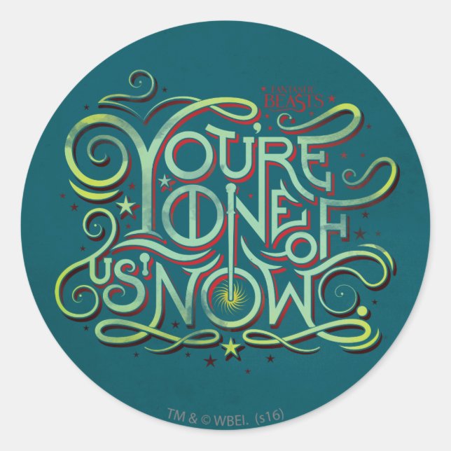 You're One Of Us Now Green Graphic Classic Round Sticker (Front)