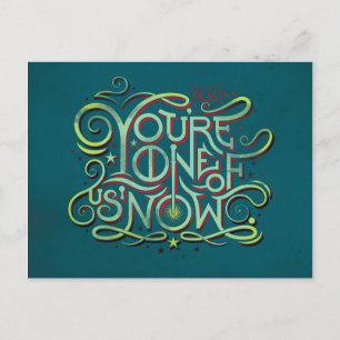 You're One Of Us Now Green Graphic Postcard