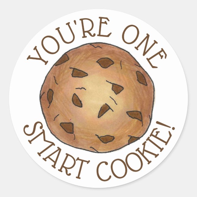 You're One Smart Cookie Teacher Homework School Classic Round Sticker (Front)