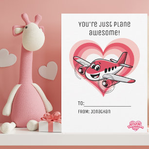 You're Plane Awesome Airplane Kids Valentine's Day Holiday Card