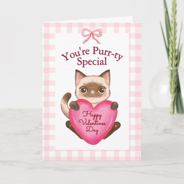 You're Purr-ty Special Kitty Cat Valentine's Day Card (Front)