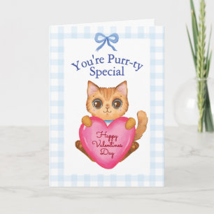 You're Purr-ty Special Kitty Cat Valentine's Day Card