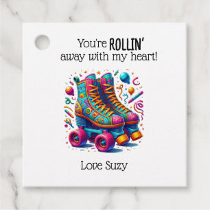 You're Rollin' Away with My Heart! Roller Skate Favour Tags