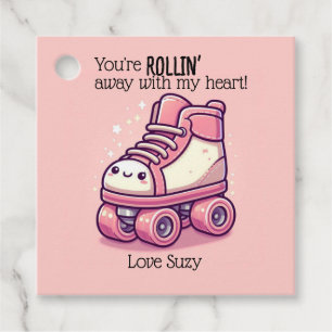 You're Rollin' Away with My Heart! Roller Skate Favour Tags