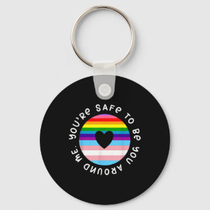 Youre Safe To Be You Around Me Rainbow Lgbt Gay Pr Keychain