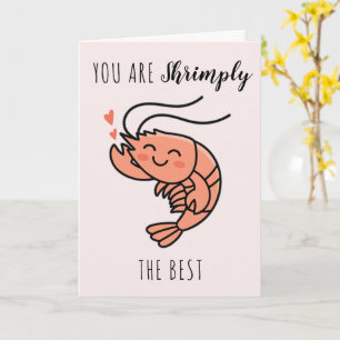 You're Shrimply The Best Cute Kids Valentine's Day Card