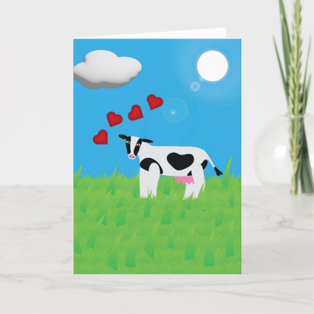 You're Simply MOO-velous Folded Greeting Card (Front)