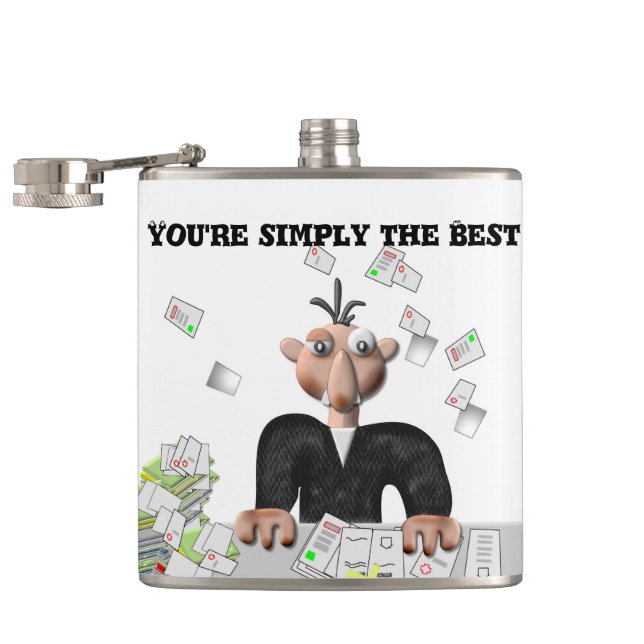 You're simply the Best .Personalized text Hip Flask (Opened)