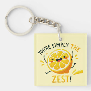 You're Simply the Zest" Lemon Design  Keychain