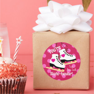 You're Skate-tacular Valentine Classic Round Sticker