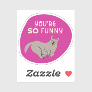 you're so funny cute illustrated dog fuchsia