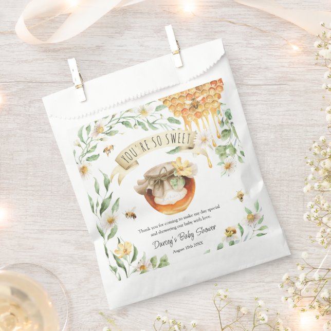 You're So Sweet HoneyBee Thank You Baby Shower  Favour Bag (Clipped)