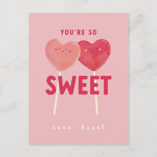You're So Sweet Kids Classroom Valentine Postcard