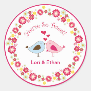 You're so Tweet Love Birds Heart Stickers