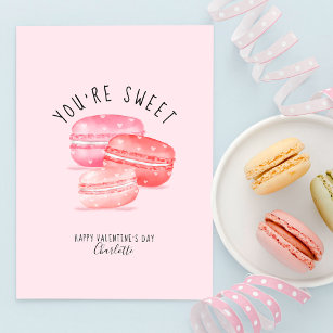 You're Sweet Happy Valentine's Day Macaron Cookies Holiday Card
