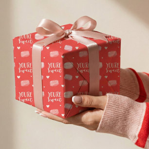 You're Sweet Happy Valentine's Day Macaron Cookies Wrapping Paper