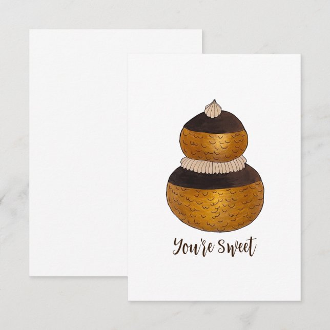 You're Sweet Thank You Cream Puff Choux Bun Pastry (Front/Back)