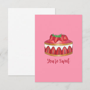 You're Sweet Thank You Strawberry Fraisier Cake Card